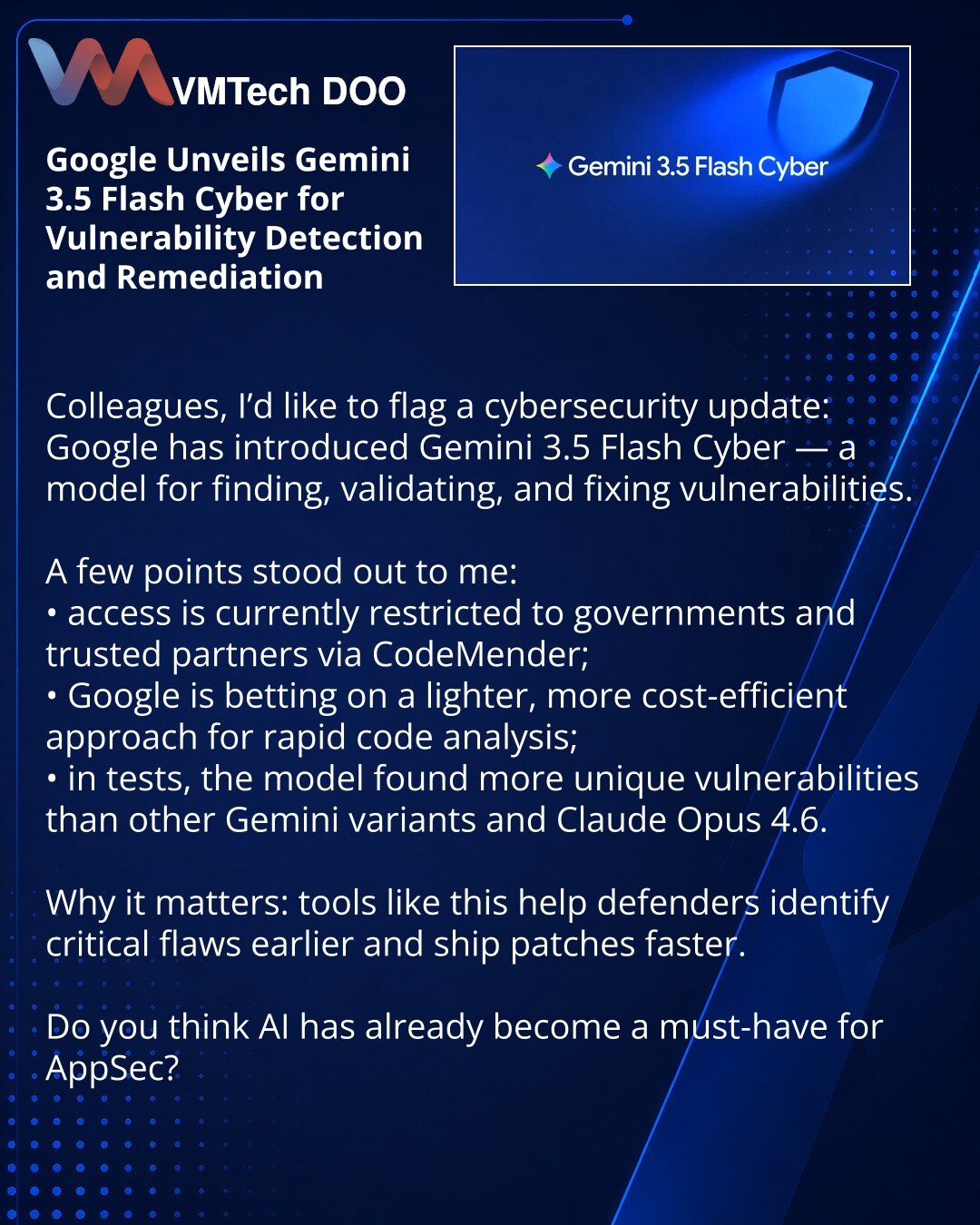 Google представил Gemini 3.5 Flash Cyber для поиска и исправления уязвимостей
