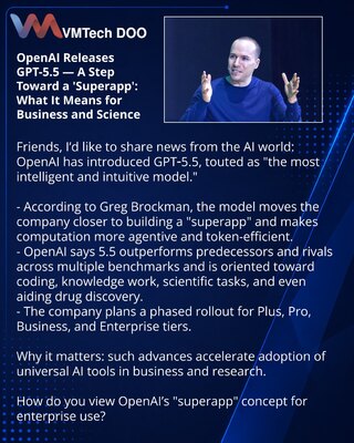OpenAI je objavila GPT‑5.5 — korak ka „superaplikaciji“: šta to znači za biznis i nauku