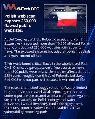Poljski javni sajtovi izloženi riziku zbog ranjivog CMS-a