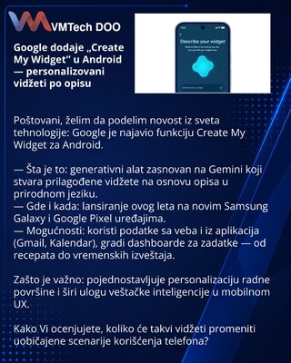 Google добавляет «Create My Widget» в Android — персональные виджеты по описанию