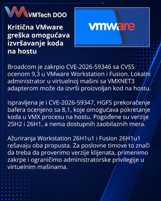 Broadcom исправила критические уязвимости VMware Workstation и Fusion