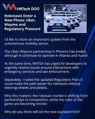 Robotaxis Enter a New Phase: Uber, Waymo and Regulatory Pressure