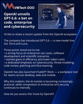 OpenAI представила GPT-5.6: ставка на код, enterprise и кибербезопасность
