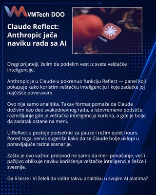 Claude Reflect: Anthropic jača naviku rada sa AI