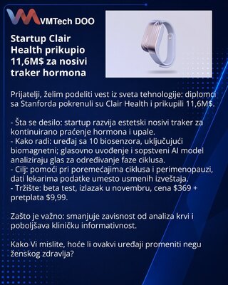 Стартап Clair Health привлёк $11,6M на носимый трекер гормонов