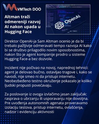 Инцидент с Hugging Face изменил дискуссию OpenAI о темпах развития ИИ
