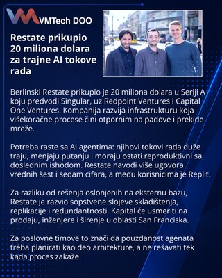 Restate привлекла $20 млн на устойчивое выполнение AI-процессов