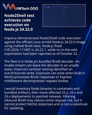 Imperva Demonstrates Node2Shell Code Execution on Official Node.js Build