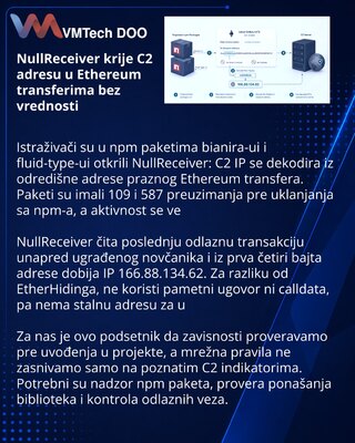 NullReceiver hides command servers in Ethereum recipient addresses