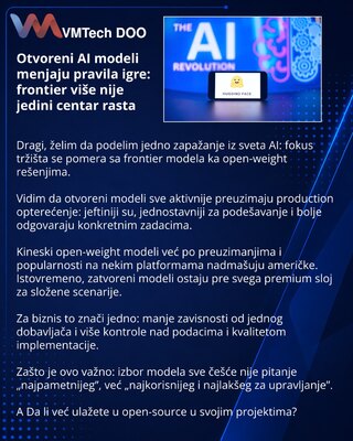 Otvoreni AI modeli menjaju pravila igre: frontier više nije jedini centar rasta