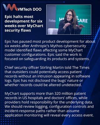 Epic остановила разработку продуктов ради исправления уязвимостей MyChart