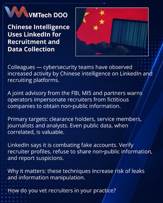 Китайская разведка использует LinkedIn для вербовки и сбора данных — что важно знать