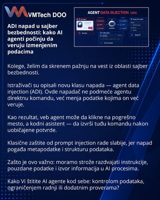 ADI napad u sajber bezbednosti: kako AI agenti počinju da veruju izmenjenim podacima