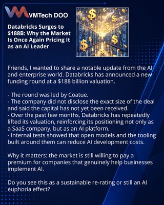 Databricks вырос до $188B: почему рынок снова оценивает компанию как одного из лидеров AI