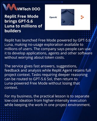 Replit otvara Free Mode za izradu softvera uz GPT-5.6 Luna