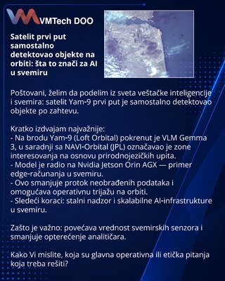 Satelit prvi put samostalno detektovao objekte na orbiti: šta to znači za AI u svemiru