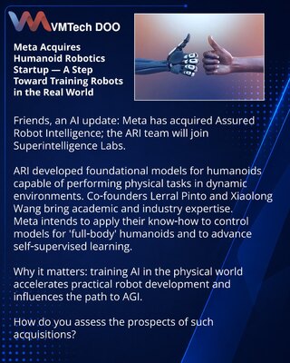Meta je preuzela startap humanoidne robotike — korak ka obučavanju robota u realnom svetu