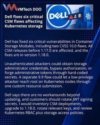 Dell updates CSM after critical Kubernetes storage vulnerabilities