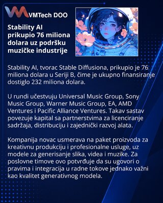 Stability AI obezbedio 76 miliona dolara za kreativne AI alate