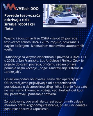 Тестовые водители Waymo и Zoox сообщили о травмах при резком торможении