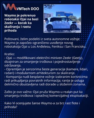 Waymo запустил роботакси Ojai на базе Zeekr — шаг к масштабированию и доходам