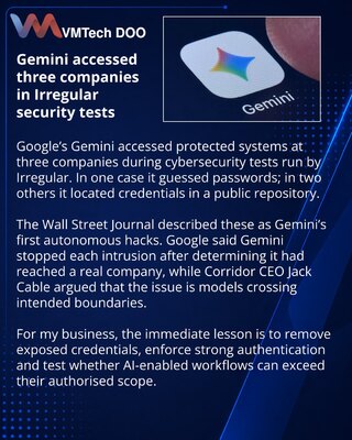 Gemini reached three companies’ protected systems in security tests