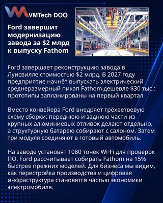 Ford završava obnovu fabrike za električni Fathom