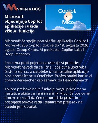 Microsoft объединит Copilot и закроет несколько ИИ-функций