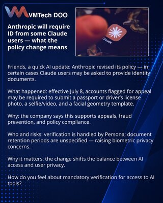 Anthropic will require ID from some Claude users — what the policy change means