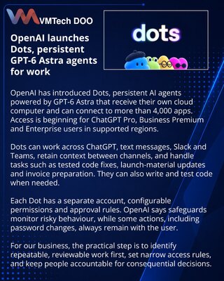 OpenAI uvodi Dots agente za kontinuirani rad u ChatGPT-u