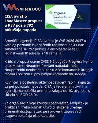 CISA Lists Exploited Progress Kemp LoadMaster Command Injection Flaw