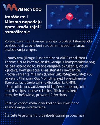 IronWorm и Miasma атакуют npm: кража секретов и самораспространение