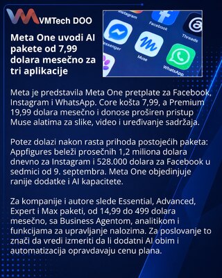 Meta представила Meta One с ИИ-инструментами и тарифами для бизнеса