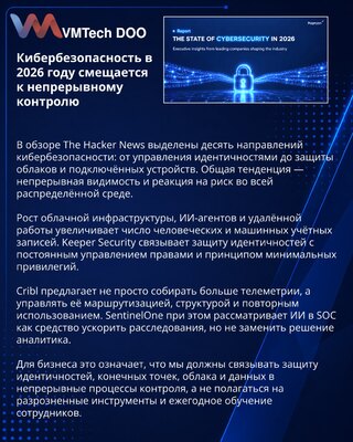 Кибербезопасность в 2026 году: контроль идентичностей, облака и ИИ