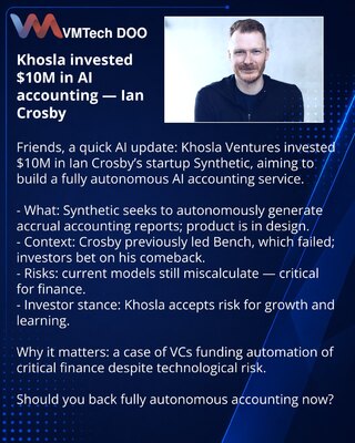 Khosla uložio $10M u AI‑knjigovodstvo Iana Crosbyja