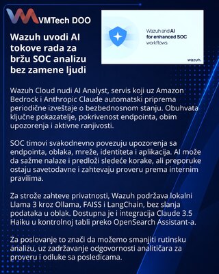 Wazuh povezuje AI izveštaje i integracije sa SOC operacijama