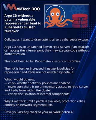 Argo CD without a patch: a vulnerable repo-server can lead to Kubernetes cluster takeover