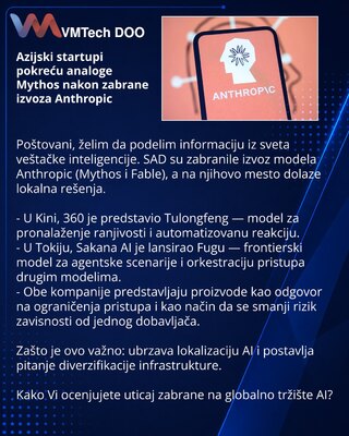 Azijski startupi pokreću analoge Mythos nakon zabrane izvoza Anthropic