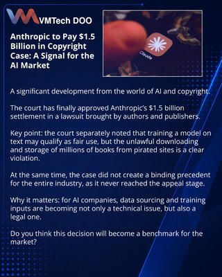 Anthropic выплатит $1.5 млрд по делу об авторских правах: сигнал для рынка ИИ