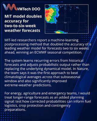 MIT улучшил прогнозы погоды на две—шесть недель с помощью ИИ