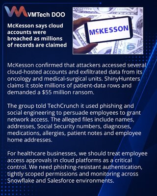 McKesson confirms cloud account breach affecting healthcare data
