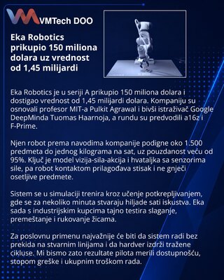 Eka Robotics dobila 150 miliona dolara za robotiku osetljivu na silu