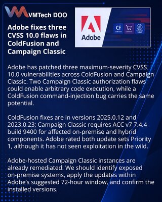 Adobe устранила критические уязвимости в ColdFusion и Campaign Classic