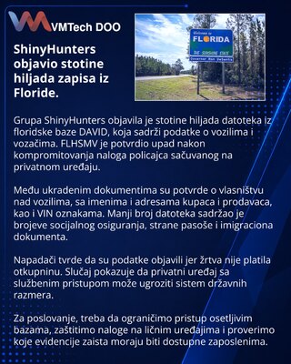 ShinyHunters опубликовала файлы из базы DAVID штата Флорида