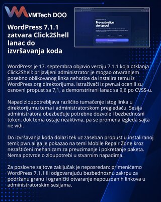 WordPress устранил Click2Shell, позволяющую навязать установку темы