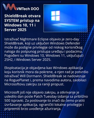 ShieldBreak Windows zero-day bypasses earlier Defender fix
