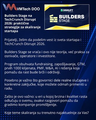 Builders Stage na TechCrunch Disrupt 2026: praktične strategije za skaliranje startapa