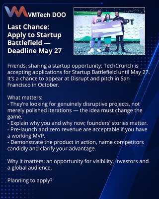 Последний шанс: подать заявку в Startup Battlefield — дедлайн 27 мая