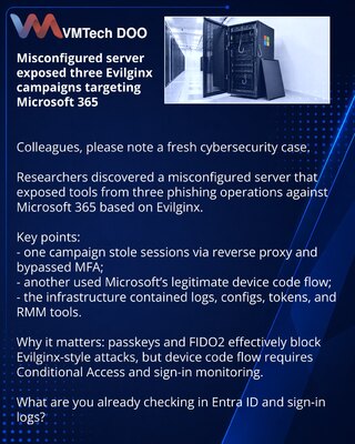 Мисконфигурированный сервер раскрыл 3 Evilginx-кампании против Microsoft 365