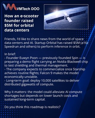 Kako je osnivač servisa električnih trotineta privukao $5M za svemirske data centre